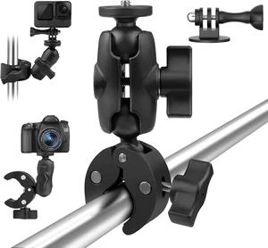 Taisioner Super Camera Clamp Mount Double Socket Arm | 1/4"-20 Ball Head Adapter for GoPro AKASO DJI Action Insta360 or DSLR Digital Camera Monitor/LED Lights/ Taisioner Super Camera Clamp Mount Double Socket Arm | 1/4"-20 Ball Head Adapter for GoPro AKASO DJI Action Insta360 or DSLR Digital Camera Monitor/LED Lights/