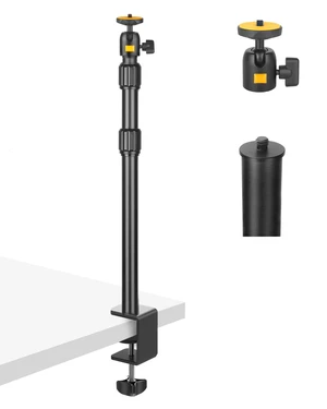 Camera Desk Mount Table Stand with Ball Head, Adjustable Light Stand with 1/4" Screw & C Clamp for DSLR Camera, Ring Light, Live Streaming, Photo Video Shooting Camera Desk Mount Table Stand with Ball Head, Adjustable Light Stand with 1/4" Screw & C Clamp for DSLR Camera, Ring Light, Live Streaming, Photo Video Shooting