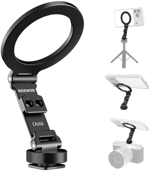 Magnetic Phone Tripod Mount Cold Shoe Adapter for Camera, CA163 | Lightweight Aluminum Alloy Phone Holder, 180° Tilt, Compatible with MagSafe iPhone Android Samsung for Video Recording Magnetic Phone Tripod Mount Cold Shoe Adapter for Camera, CA163 | Lightweight Aluminum Alloy Phone Holder, 180° Tilt, Compatible with MagSafe iPhone Android Samsung for Video Recording