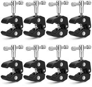 8 Pack Heavy-Duty Clamp Camera Mount with 1/4 and 3/8 Thread | Pole Holder, Tripod Grip, Rod Fastener, Table Mount, Adjustable Design, for Photography Video Dslr Microphone Magic Arm 8 Pack Heavy-Duty Clamp Camera Mount with 1/4 and 3/8 Thread | Pole Holder, Tripod Grip, Rod Fastener, Table Mount, Adjustable Design, for Photography Video Dslr Microphone Magic Arm