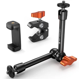9.8" Magic Arm Clamp with Phone Holder | 360° Ball Heads Camera Arm Mount for Phone/LED Lights/Monitor/Flash/Microphone/DSLR Camera, MS32 9.8" Magic Arm Clamp with Phone Holder | 360° Ball Heads Camera Arm Mount for Phone/LED Lights/Monitor/Flash/Microphone/DSLR Camera, MS32