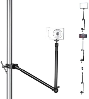 20" Magic Arm Clamp, Overhead Action Camera Mount Holder Stand | Camera Arm Flexible Desk Camera Mount, Articulating Friction Boom Arm, for POV Shot, Filming, Light, Webcam, Action Camera 20" Magic Arm Clamp, Overhead Action Camera Mount Holder Stand | Camera Arm Flexible Desk Camera Mount, Articulating Friction Boom Arm, for POV Shot, Filming, Light, Webcam, Action Camera