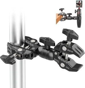 Super Clamp Double Camera Clamp, R096 Crab Plier Clip Bracket Mount | Monitor Magic Arm Double Ball Head Adapter for Photo Studio Light Stand, Photography Reflector, Photo Boom Stand, Cross Bars Super Clamp Double Camera Clamp, R096 Crab Plier Clip Bracket Mount | Monitor Magic Arm Double Ball Head Adapter for Photo Studio Light Stand, Photography Reflector, Photo Boom Stand, Cross Bars