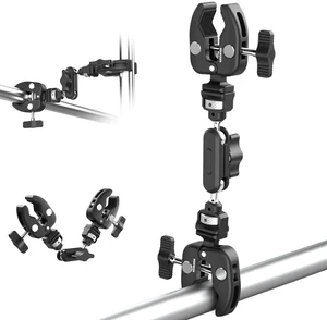 Double Super Clamp Camera Mount with Magic Arm, NATO Interface, Cold Shoes, 1/4" Locating Holes for ARRI, Desk Studio Photography Light Stand Pole Cross Bar Umbrella Holder Clamp Mount, UA060 Double Super Clamp Camera Mount with Magic Arm, NATO Interface, Cold Shoes, 1/4" Locating Holes for ARRI, Desk Studio Photography Light Stand Pole Cross Bar Umbrella Holder Clamp Mount, UA060