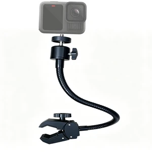 20cm Gooseneck Clamp Camera Mount with 1/4" Screw & 360° Ball Head | Flexible Clip Mount for Handlebar, Desk, Tube, Cross Bar Compatible with GoPro, Ring, Google Nest, Wyze, Arlo 20cm Gooseneck Clamp Camera Mount with 1/4" Screw & 360° Ball Head | Flexible Clip Mount for Handlebar, Desk, Tube, Cross Bar Compatible with GoPro, Ring, Google Nest, Wyze, Arlo