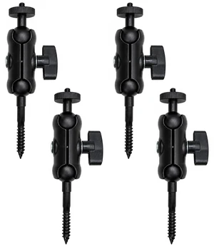Trail Camera Tree Mount with Double 360°Swivel Tilt Ball Joints | Game Camera Outdoor Mounting Bracket Holder 360° Rotating Bracket with 1/4"-20 Thread for Trail Cameras,Solar Panels 4 Pack Trail Camera Tree Mount with Double 360°Swivel Tilt Ball Joints | Game Camera Outdoor Mounting Bracket Holder 360° Rotating Bracket with 1/4"-20 Thread for Trail Cameras,Solar Panels 4 Pack