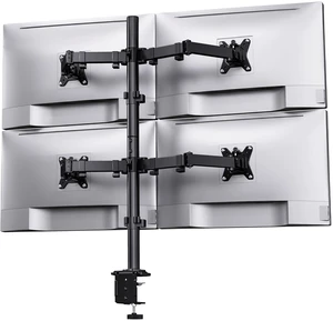 Quad Monitor Mount for 13-32 Inch Screens, 4 Monitor Stand with Larger Base, Holds 22 lbs per Arm, Fully Adjustable Stacked Mount, Tilt Swivel Rotation, VESA 75x75/100x100mm, Cable Management Quad Monitor Mount for 13-32 Inch Screens, 4 Monitor Stand with Larger Base, Holds 22 lbs per Arm, Fully Adjustable Stacked Mount, Tilt Swivel Rotation, VESA 75x75/100x100mm, Cable Management