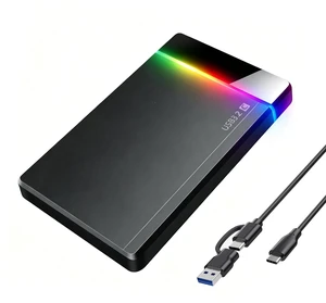 2.5 Inch Hard Drive Enclosure, Hard Drive Reader USB to SATA Adapter | 5Gbps USB 3.2 RGB External SSD Case, Tool-Free, UASP & TRIM Supported, Fit 7mm/9.5mm Drives 2.5 Inch Hard Drive Enclosure, Hard Drive Reader USB to SATA Adapter | 5Gbps USB 3.2 RGB External SSD Case, Tool-Free, UASP & TRIM Supported, Fit 7mm/9.5mm Drives