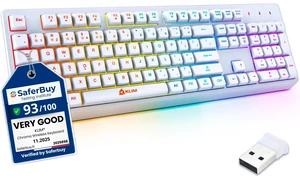 Wireless Gaming Keyboard RGB - Rechargeable Water-Resistant Backlit | 30ft Range, No Drivers Needed, Built-In Battery Skips Disposables - Adjustable Static or Breathing Glow Wireless Gaming Keyboard RGB - Rechargeable Water-Resistant Backlit | 30ft Range, No Drivers Needed, Built-In Battery Skips Disposables - Adjustable Static or Breathing Glow