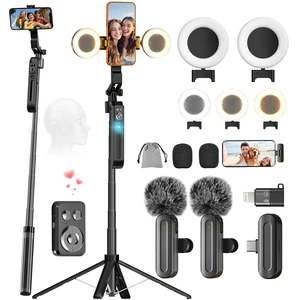 71" Auto Face Tracking Tripod for iPhone with 2 Lights, 2 Mics & Remote | Auto 360° Rotation, Solidest Extendable Cell Phone Stand, No App, Vlogging Kit for Android, Video Recording, YouTube/TikTok 71" Auto Face Tracking Tripod for iPhone with 2 Lights, 2 Mics & Remote | Auto 360° Rotation, Solidest Extendable Cell Phone Stand, No App, Vlogging Kit for Android, Video Recording, YouTube/TikTok
