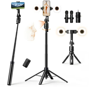 UBeesize 71" Vlogging Kit, Face Tracking Tripod, Desk Stand, Mics & Light | Supports Phones & Cameras,360°Auto Follow,Floor-to-Desk Setup with Remote for Vlogging,Live Streaming & Content Creation UBeesize 71" Vlogging Kit, Face Tracking Tripod, Desk Stand, Mics & Light | Supports Phones & Cameras,360°Auto Follow,Floor-to-Desk Setup with Remote for Vlogging,Live Streaming & Content Creation
