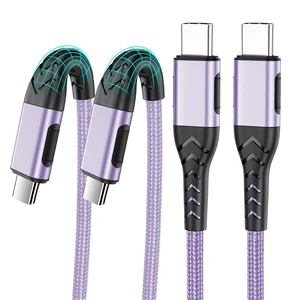 USB C to USB C Cable, 2Pack 100W 10ft USB C Charger Cable Fast Charging for Android/Phone/Pad, Type C to Type C Charger Braided USB Cable Compatible with Phone 16/15 Pro Plus Max Purple USB C to USB C Cable, 2Pack 100W 10ft USB C Charger Cable Fast Charging for Android/Phone/Pad, Type C to Type C Charger Braided USB Cable Compatible with Phone 16/15 Pro Plus Max Purple