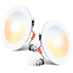 Veriligt 2 Pack 4 Inch LED Recessed Retrofit Can Lights, 5CCT Dimmable | For 4 Inch Can, 2700K-5000K Selectable, 5%-100% Dimmable, Baffle Trim, 700LM 7W, Damp Rated, IC & ETL & FCC Certified Veriligt 2 Pack 4 Inch LED Recessed Retrofit Can Lights, 5CCT Dimmable | For 4 Inch Can, 2700K-5000K Selectable, 5%-100% Dimmable, Baffle Trim, 700LM 7W, Damp Rated, IC & ETL & FCC Certified