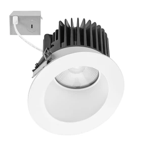 Maxxima 4" Canless Sloped Anti-Glare LED Downlight, 1000 Lumens, 5 CCT | Color Selectable 2700K/3000K/3500K/4000K/5000K, Recessed Fixture For Sloped Ceilings, IC Rated, Dimmable, 90 CRI