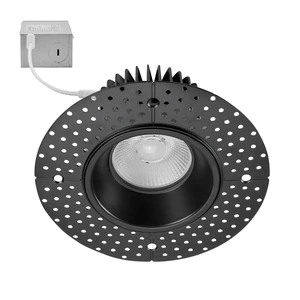 Maxxima 4" Black Trimless Anti-Glare LED Downlight, 1000 Lumens, 5 CCT | Color Temperature Selectable 2700K/3000K/3500K/4000K/5000K, Dimmable, 90 CRI, J-Box Included, Ultra-Thin Canless IC Rated Maxxima 4" Black Trimless Anti-Glare LED Downlight, 1000 Lumens, 5 CCT | Color Temperature Selectable 2700K/3000K/3500K/4000K/5000K, Dimmable, 90 CRI, J-Box Included, Ultra-Thin Canless IC Rated