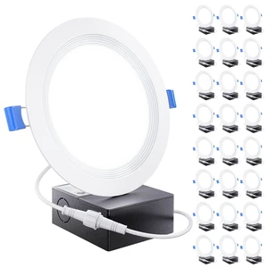 Sunco 24 Pack 6 Inch Canless LED Recessed Light, Ultra Thin, 14W, Dimmable | 850LM, 3000K Warm White, 14W, Baffle Trim, Wafer Thin, Canless, Junction Box, for Kitchens, Low Ceilings Sunco 24 Pack 6 Inch Canless LED Recessed Light, Ultra Thin, 14W, Dimmable | 850LM, 3000K Warm White, 14W, Baffle Trim, Wafer Thin, Canless, Junction Box, for Kitchens, Low Ceilings
