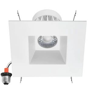 Maxxima 5" & 6" Retrofit Square Anti-Glare LED Downlight 1300 Lumens 5CCT | Color Temperature Selectable 2700K/3000K/3500K/4000K/5000K, Dimmable, E-26 Quick Connect Adapter, 90 CRI, White Trim Maxxima 5" & 6" Retrofit Square Anti-Glare LED Downlight 1300 Lumens 5CCT | Color Temperature Selectable 2700K/3000K/3500K/4000K/5000K, Dimmable, E-26 Quick Connect Adapter, 90 CRI, White Trim