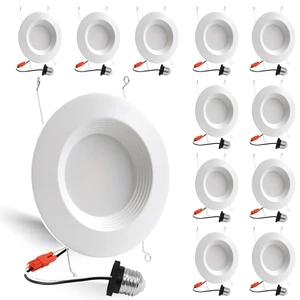Energetic 5/6 Inch LED Recessed Lighting, 1000LM, 4000K Cool White, 13W=150W, Dimmable LED Can Light, Damp Rated, Simple Retrofit Installation, ETL Listed, 12 Pack Energetic 5/6 Inch LED Recessed Lighting, 1000LM, 4000K Cool White, 13W=150W, Dimmable LED Can Light, Damp Rated, Simple Retrofit Installation, ETL Listed, 12 Pack