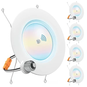 Sunco 4 Pack 6 Inch Retrofit LED Recessed Light with Motion Sensor, 5CCT | 850LM, Selectable CCT 2700K/3000K/4000K/5000K/6000K, Dimmable, 10W, Motion Acivated, Retrofit LED Ceiling Recessed Downlight Sunco 4 Pack 6 Inch Retrofit LED Recessed Light with Motion Sensor, 5CCT | 850LM, Selectable CCT 2700K/3000K/4000K/5000K/6000K, Dimmable, 10W, Motion Acivated, Retrofit LED Ceiling Recessed Downlight