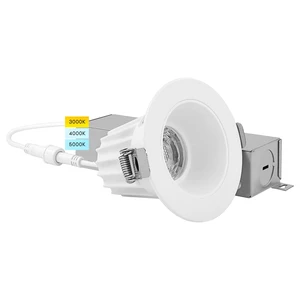 LUXRITE 2 Inch LED Recessed Lighting with Junction Box, 3CCT Selectable 3000K/4000K/5000K, CRI 90, Dimmable Canless LED Downlight Kit, 8W, 600 Lumens, IC Rated, Damp Rated, ETL Listed LUXRITE 2 Inch LED Recessed Lighting with Junction Box, 3CCT Selectable 3000K/4000K/5000K, CRI 90, Dimmable Canless LED Downlight Kit, 8W, 600 Lumens, IC Rated, Damp Rated, ETL Listed