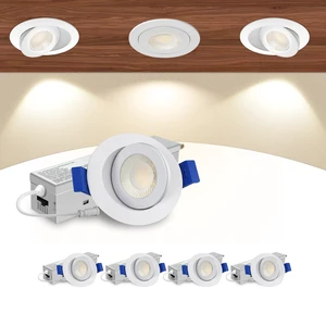 Aosclex 4 Pack 2 ''LED Gimbal Eyeball Recessed Light, 5CCT Dimmable White | 360°+90° Rotatable,2700K-5000K selectable,5%-100% Dimmable,No-flicker, 5W 550LM, 90+CRI, 120V, IC/ETL/Energy Star Aosclex 4 Pack 2 ''LED Gimbal Eyeball Recessed Light, 5CCT Dimmable White | 360°+90° Rotatable,2700K-5000K selectable,5%-100% Dimmable,No-flicker, 5W 550LM, 90+CRI, 120V, IC/ETL/Energy Star