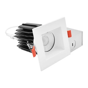 LUXRITE 3 Inch LED Regressed Canless Spotlight + Square White Interchangeable Trim, 5CCT 2700K-5000K, Twist N' Lock, Recessed Lighting, 15W, 1250LM, CRI90, Dimmable, 38° Beam, IC & Wet Rated LUXRITE 3 Inch LED Regressed Canless Spotlight + Square White Interchangeable Trim, 5CCT 2700K-5000K, Twist N' Lock, Recessed Lighting, 15W, 1250LM, CRI90, Dimmable, 38° Beam, IC & Wet Rated