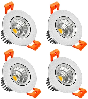 LightingWill 2inch LED Dimmable Downlight, 3W COB Recessed Ceiling Light, Natural White 4000K-4500K, CRI80, 25W Halogen Bulbs Equivalent, Silver (4Pack) LightingWill 2inch LED Dimmable Downlight, 3W COB Recessed Ceiling Light, Natural White 4000K-4500K, CRI80, 25W Halogen Bulbs Equivalent, Silver (4Pack)