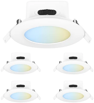 Feit Electric 4in LED Canless Recessed Downlight, 75W Eq, 6Way | Integrated J-Box, High Output, Dimmable, 5CCT Selectable White, 90 CRI, 850 Lumens, 50,000-Hour Lifetime, 4 Pack