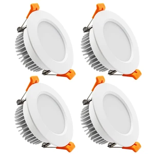 YGS-Tech 3.5 Inch LED Recessed Lighting, Dimmable Downlight 7W (55W Halogen Equivalent), CRI80, 3000K Warm White, Ceiling Light with LED Driver, Canless Recessed Lights 4 Pack YGS-Tech 3.5 Inch LED Recessed Lighting, Dimmable Downlight 7W (55W Halogen Equivalent), CRI80, 3000K Warm White, Ceiling Light with LED Driver, Canless Recessed Lights 4 Pack