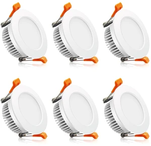 BIRRAY 3 Inch LED Recessed Downlight, 5000K Daylight White, 5W (40W Halogen Equivalent) Dimmable LED Ceiling Light with LED Driver, CRI 80, 6 Pack