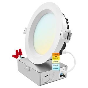 LUXRITE 5 Inch LED Recessed Ceiling Light with Junction Box, 18W, 5CCT Selectable 2700K/3000K/3500K/4000K/5000K, 1600LM High Brightness, Dimmable Canless Downlight, Wet Rated, IC Rated, ETL Listed LUXRITE 5 Inch LED Recessed Ceiling Light with Junction Box, 18W, 5CCT Selectable 2700K/3000K/3500K/4000K/5000K, 1600LM High Brightness, Dimmable Canless Downlight, Wet Rated, IC Rated, ETL Listed
