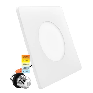 LUXRITE 3-4 Inch Square LED Flush Mount & Recessed Light, 7.5W, 5CCT 2700K-5000K, 650LM, Magnetic Trim, Dimmable Ceiling Can Light, Install to J-Box or 4 Inch Housing, Wet Rated, UL Listed LUXRITE 3-4 Inch Square LED Flush Mount & Recessed Light, 7.5W, 5CCT 2700K-5000K, 650LM, Magnetic Trim, Dimmable Ceiling Can Light, Install to J-Box or 4 Inch Housing, Wet Rated, UL Listed