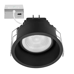 Maxxima 4" Black Recessed LED Eyeball Gimbal Downlight, 1000 Lumens, 5 CCT | Adjustable Color Select 2700K/3000K/3500K/4000K/5000K, 360° Rotation 30° Tilt, Dimmable Canless, IC Rated, J-Box Included Maxxima 4" Black Recessed LED Eyeball Gimbal Downlight, 1000 Lumens, 5 CCT | Adjustable Color Select 2700K/3000K/3500K/4000K/5000K, 360° Rotation 30° Tilt, Dimmable Canless, IC Rated, J-Box Included
