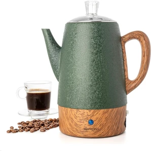 10 Cup Shiny Green Electric Percolator Coffee Pot Stainless Steel | Coffee percolator electric keep warm function, removable basket, classic perculator design, ideal for home, camping or office 10 Cup Shiny Green Electric Percolator Coffee Pot Stainless Steel | Coffee percolator electric keep warm function, removable basket, classic perculator design, ideal for home, camping or office