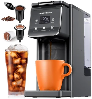 TWOMEOW K Cup Coffee Maker, Single Serve Hot & Iced for K-Cup & Grounds | 52oz Removable Reservoir, Single Cup Coffee Maker with Bold Setting, 6-14oz Brew Sizes, Reusable Filter, Compact Design, Gray TWOMEOW K Cup Coffee Maker, Single Serve Hot & Iced for K-Cup & Grounds | 52oz Removable Reservoir, Single Cup Coffee Maker with Bold Setting, 6-14oz Brew Sizes, Reusable Filter, Compact Design, Gray