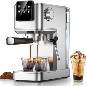 KEENSTAR Espresso Machine 20 Bar with Touch Screen, Hot & Iced Coffee Makers, Stainless Steel Espresso Maker with Rapid Cold Brew & Milk Frother, with Water Tank for Latte, Cappuccino, Gift KEENSTAR Espresso Machine 20 Bar with Touch Screen, Hot & Iced Coffee Makers, Stainless Steel Espresso Maker with Rapid Cold Brew & Milk Frother, with Water Tank for Latte, Cappuccino, Gift