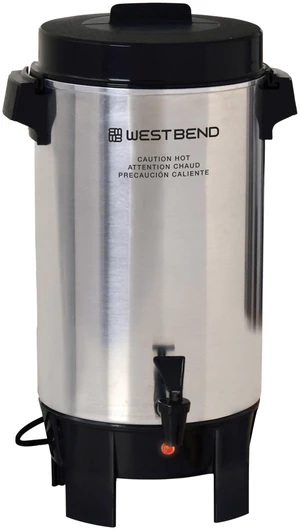 West Bend Coffee Urn Highly-Polished Aluminum Features Automatic Temperature Control with Cup Per Minute Brewing and Easy Clean Up Includes In-Basket Measuring Guide and Ready Light, 42-Cup, Silver West Bend Coffee Urn Highly-Polished Aluminum Features Automatic Temperature Control with Cup Per Minute Brewing and Easy Clean Up Includes In-Basket Measuring Guide and Ready Light, 42-Cup, Silver
