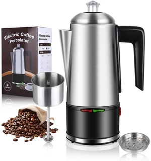 HOMOKUS Electric Coffee Percolator 12 CUPS Percolator Coffee Pot,800W Percolator Coffee Maker Stainless Steel with Clear Knob Cool-touch Handle,Coffee Pot Percolator Auto Keep Warm Function HOMOKUS Electric Coffee Percolator 12 CUPS Percolator Coffee Pot,800W Percolator Coffee Maker Stainless Steel with Clear Knob Cool-touch Handle,Coffee Pot Percolator Auto Keep Warm Function