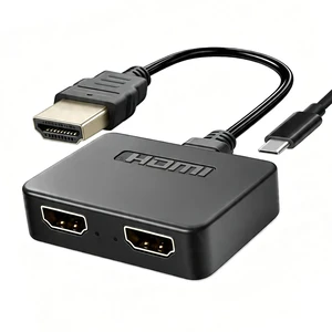 Cyberguys! 4K@60Hz HDMI Splitter 1 in 2 Out, Dual HDMI Adapter | Mirror Screens Only, HDMI 2.0 Video Duplicator with 2.5ft USB Power Cable, Supports TV, Monitor, Projector, PS4, Xbox Cyberguys! 4K@60Hz HDMI Splitter 1 in 2 Out, Dual HDMI Adapter | Mirror Screens Only, HDMI 2.0 Video Duplicator with 2.5ft USB Power Cable, Supports TV, Monitor, Projector, PS4, Xbox