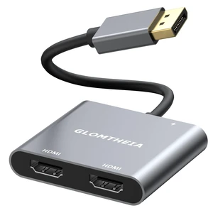 Glomtheia 4K 60Hz DisplayPort to Dual HDMI Adapter, MST Splitter for Dual Monitor Extender, Supports Extended & Mirror Mode, Plug and Play, USB Power Cable Included Glomtheia 4K 60Hz DisplayPort to Dual HDMI Adapter, MST Splitter for Dual Monitor Extender, Supports Extended & Mirror Mode, Plug and Play, USB Power Cable Included