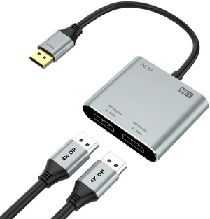 DisplayPort to Dual DisplayPort Splitter Adapter, 4K@60Hz Display Port Splitter Extended Display for Dual Monitors, DP1.4 Splitter 1 in 2 Out, DisplayPort MST Hub for PC, NVIDIA, AMD Graphic Card DisplayPort to Dual DisplayPort Splitter Adapter, 4K@60Hz Display Port Splitter Extended Display for Dual Monitors, DP1.4 Splitter 1 in 2 Out, DisplayPort MST Hub for PC, NVIDIA, AMD Graphic Card