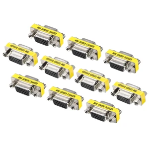 MECCANIXITY 10pcs VGA Coupler VGA Gender Changer Connector 15 Pin | Female to Female VGA Adapter Conversion for Cable Extender MECCANIXITY 10pcs VGA Coupler VGA Gender Changer Connector 15 Pin | Female to Female VGA Adapter Conversion for Cable Extender