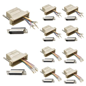 5Male+5Female DB25 Male to RJ45 Ethernet LAN Extend Modular Converter | 25 Pin Serial Port Male to RJ45, Plug and Play Design, No Need for Welding 5Male+5Female DB25 Male to RJ45 Ethernet LAN Extend Modular Converter | 25 Pin Serial Port Male to RJ45, Plug and Play Design, No Need for Welding
