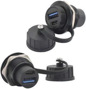 2PCS Dual Port USB-C 3.1 & USB 3.0 Female to Female Connector | USB A USB C Panel Mount Adapter, USB A & Type C Feedthrough Bulkhead, Socket Installed in Dashboard Device Panel 2PCS Dual Port USB-C 3.1 & USB 3.0 Female to Female Connector | USB A USB C Panel Mount Adapter, USB A & Type C Feedthrough Bulkhead, Socket Installed in Dashboard Device Panel