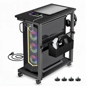 Adjustable Computer Tower Stand - 18.1"-31.5" PC Cart for Gaming Setups | CPU Tower Stand with 4 Locking Casters, Charging Station & Storage Bag - Large Rolling PC Shelf for Under-Desk or Desk-Side Adjustable Computer Tower Stand - 18.1"-31.5" PC Cart for Gaming Setups | CPU Tower Stand with 4 Locking Casters, Charging Station & Storage Bag - Large Rolling PC Shelf for Under-Desk or Desk-Side