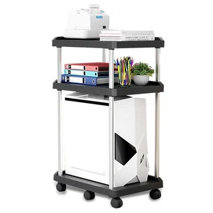 Niciksty 3-Tier Computer Tower Stand with Wheels, Black | Mobile cart for PC tower, printer, fax. Sturdy CPU cart, rolling casters for home office Niciksty 3-Tier Computer Tower Stand with Wheels, Black | Mobile cart for PC tower, printer, fax. Sturdy CPU cart, rolling casters for home office