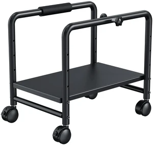 KEEGH Computer Tower Stand Under Desk, CPU Stand Cart, Black | Height Adjustable, Heavy Duty Steel, with 360° Locking Swivel Casters for PC, Printer, Gaming Accessories KEEGH Computer Tower Stand Under Desk, CPU Stand Cart, Black | Height Adjustable, Heavy Duty Steel, with 360° Locking Swivel Casters for PC, Printer, Gaming Accessories
