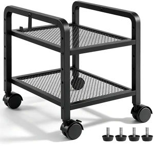 ZIIWIND Metal PC Stand, Adjustable Computer Tower Stand with Wheels, Black | 2 Tier Computer Cart, 13.8"L x 10.8"W x 13.8"H, Locking Casters and Hooks, CPU Stand for Floor, Carpet or Under Desk ZIIWIND Metal PC Stand, Adjustable Computer Tower Stand with Wheels, Black | 2 Tier Computer Cart, 13.8"L x 10.8"W x 13.8"H, Locking Casters and Hooks, CPU Stand for Floor, Carpet or Under Desk