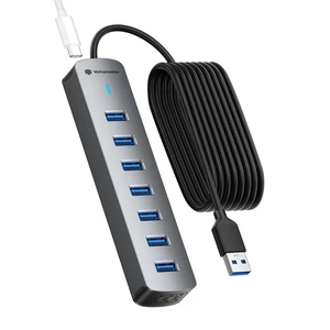 Yottamaster 6FT 7-Port USB 3.0 Hub Multiport Adapter for PC, Laptop | High-Speed 5Gbps USB Splitter with LEDs, Aluminium USB Extender Hub, USB Hub Long Cable for PC, Desktop, Laptop,Flash Drive Yottamaster 6FT 7-Port USB 3.0 Hub Multiport Adapter for PC, Laptop | High-Speed 5Gbps USB Splitter with LEDs, Aluminium USB Extender Hub, USB Hub Long Cable for PC, Desktop, Laptop,Flash Drive