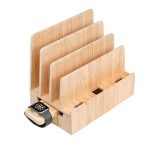 MobileVision Slim Bamboo Charging Station & Compatible Adapter for Apple Watch Multi Device Organizer, Smartphones, Tablets, Laptops & More MobileVision Slim Bamboo Charging Station & Compatible Adapter for Apple Watch Multi Device Organizer, Smartphones, Tablets, Laptops & More